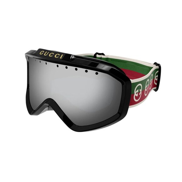 NEW GUCCI Goggles Ski Mask Black Green Silver Sunglasses - Picture 1 of 3